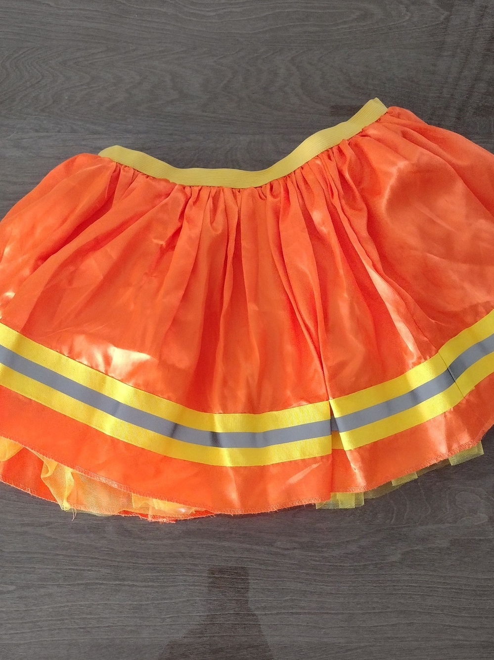 Bright Orange Reflective Trim Women's Skirt Halloween Costume